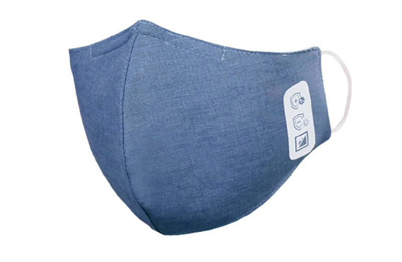 3-lagige Gesichtsmaske Denim Blue – wasserabweisend und ANTIBAKTERIELL mit Nasen-Clip